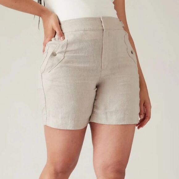 Athleta Voyager Linen Shorts - New - Picture 1 of 5